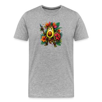Guerrier de l’avocat dans la forêt tropicale - T-shirt bio Premium Homme - gris chiné - Devant - Damien (186cm)