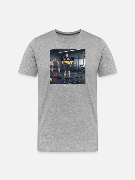 GIDAGI Fitness Cartoons Collection - Men's Premium Organic T-Shirt - heather grey