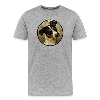 Bodeguera_Mosaik - T-shirt bio Premium Homme - gris chiné - Devant - Damien (186cm)