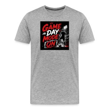 Mode Jour de Match Actif - T-shirt bio Premium Homme - gris chiné - Devant - Damien (186cm)