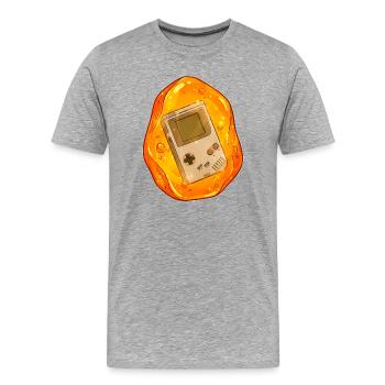 La Game Boy a coulé dans l’ambre - T-shirt bio Premium Homme - gris chiné - Devant - Damien (186cm)