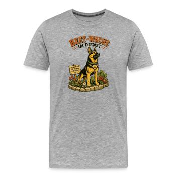 Schäferhund Beet-Wache Garten - Männer Premium Bio T-Shirt - Grau meliert - Vorne - Damien (186cm)