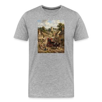 Un voyage à travers la vieille Angleterre - T-shirt bio Premium Homme - gris chiné - Devant - Damien (186cm)