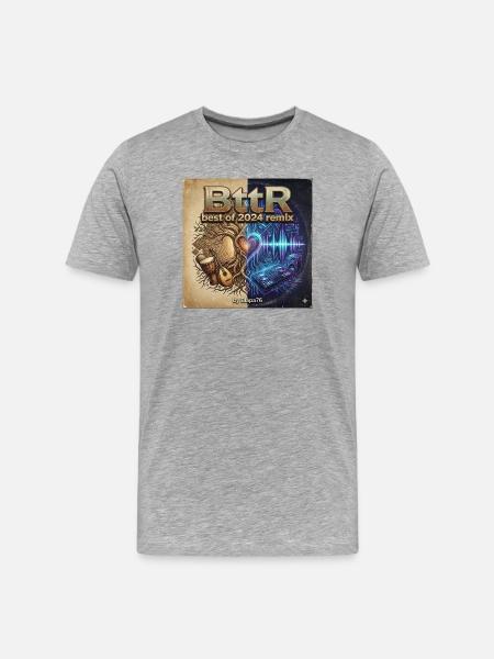 BttR cd Cover - Männer Premium Bio T-Shirt - Grau meliert