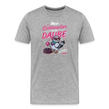 Stocksport Daube Witzig fuer Stockschuetzinnen - Männer Premium Bio T-Shirt - Grau meliert - Vorne - Damien (186cm)