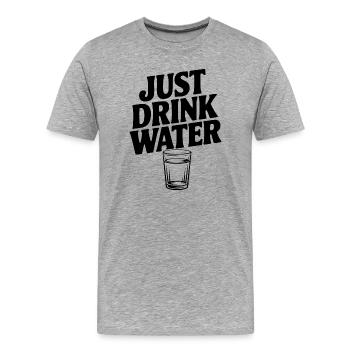 Bois juste de l’eau - T-shirt bio Premium Homme - gris chiné - Devant - Damien (186cm)