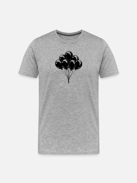 Schwimmende Ballons - Männer Premium Bio T-Shirt - Grau meliert