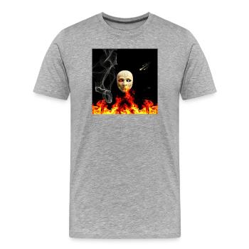 Masque d’Enfer : Soleil Céleste - T-shirt bio Premium Homme - gris chiné - Devant - Damien (186cm)