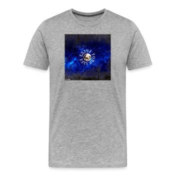 Orbite au clair de lune : Profitez de votre vie - T-shirt bio Premium Homme - gris chiné - Devant - Damien (186cm)
