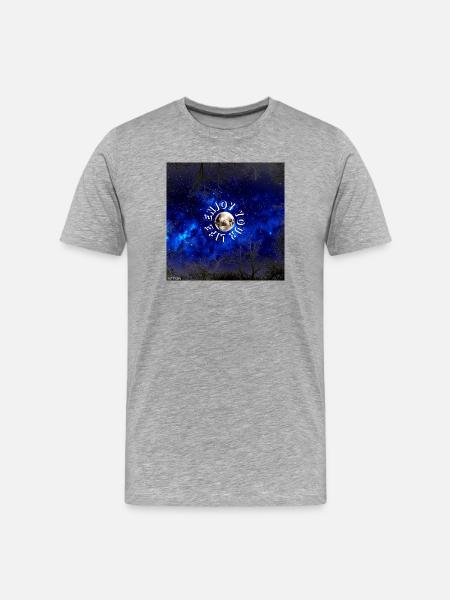 Moonlit Orbit: Enjoy Your Life - Men's Premium Organic T-Shirt - heather grey