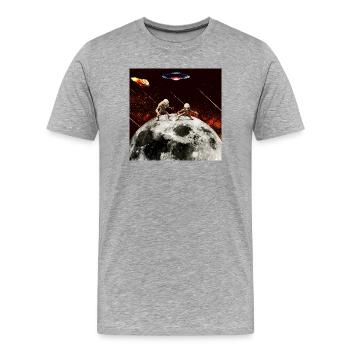 Duel Lunaire : Envahisseurs extraterrestres - T-shirt bio Premium Homme - gris chiné - Devant - Damien (186cm)