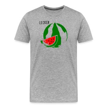 Melone - Männer Premium Bio T-Shirt - Grau meliert - Vorne - Damien (186cm)