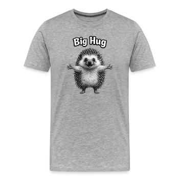 Ein Igel zum Kuscheln - Männer Premium Bio T-Shirt - Grau meliert - Vorne - Damien (186cm)