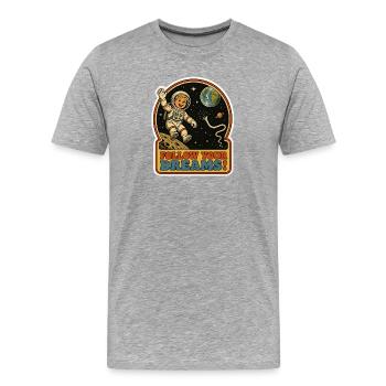 Ironie drôle d’astronaute rétro perdu dans l’espace - T-shirt bio Premium Homme - gris chiné - Devant - Damien (186cm)