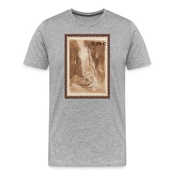 Conception du timbre - T-shirt bio Premium Homme - gris chiné - Devant - Damien (186cm)