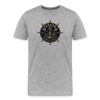 Ancrage de volant vintage Prerow Darss Coast - T-shirt bio Premium Homme - gris chiné - Devant - Damien (186cm)