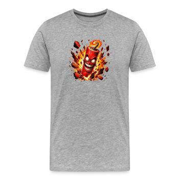 Bombe explosive riante - T-shirt bio Premium Homme - gris chiné - Devant - Damien (186cm)