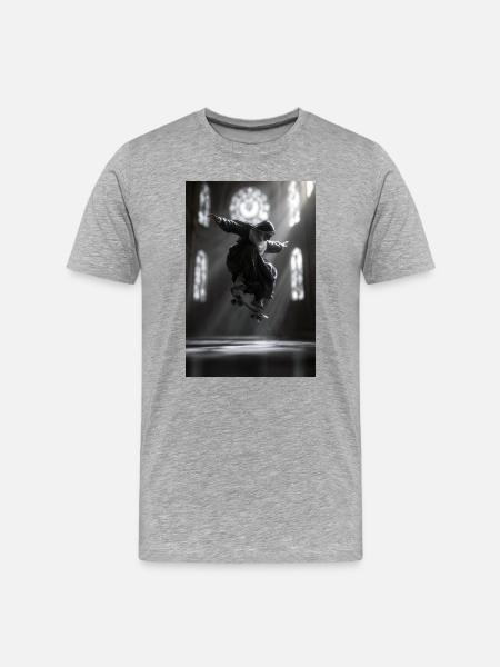 Nocturnal Cathedral Skater - Men's Premium Organic T-Shirt - heather grey