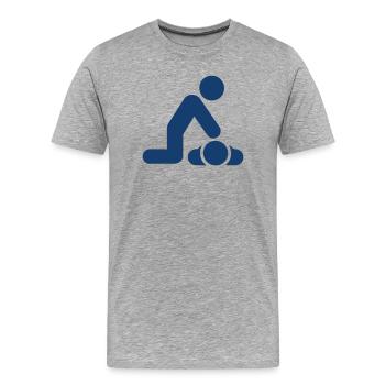 Icône de ligne RCP Vecteur de réanimation cardiopulmonaire - T-shirt bio Premium Homme - gris chiné - Devant - Damien (186cm)