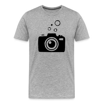 Unterwasserkamera Kamera Taucher tauchen Geschenk - Männer Premium Bio T-Shirt - Grau meliert - Vorne - Damien (186cm)
