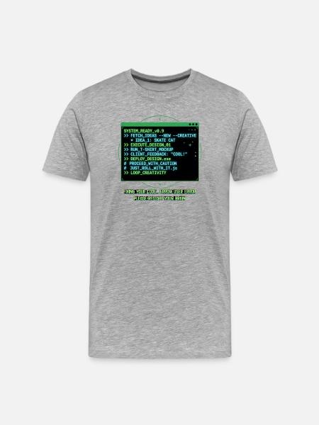 Code Skate Cat - T-shirt bio Premium Homme - gris chiné
