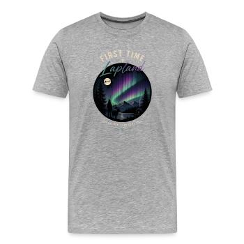 Première fois en Laponie - T-shirt bio Premium Homme - gris chiné - Devant - Damien (186cm)