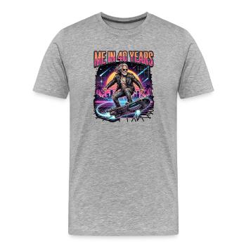 Les hommes des hommes drôles - T-shirt bio Premium Homme - gris chiné - Devant - Damien (186cm)