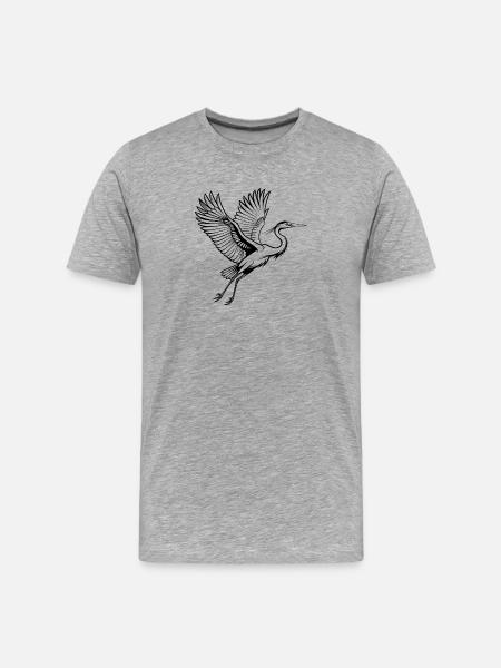 Grande Aigrette - T-shirt bio Premium Homme - gris chiné