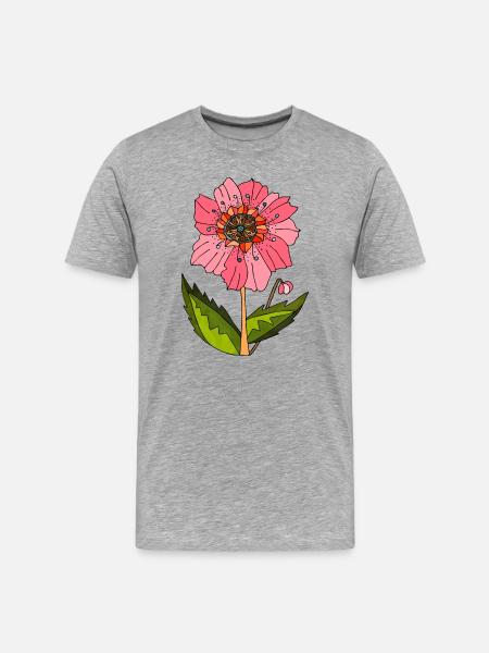 Fleur - T-shirt bio Premium Homme - gris chiné