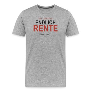 Endlich Rente: Ruhestand im Stil - Männer Premium Bio T-Shirt - Grau meliert - Vorne - Damien (186cm)