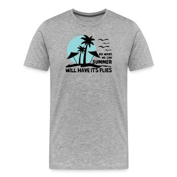 L’été aura son design de Flies Strand - T-shirt bio Premium Homme - gris chiné - Devant - Damien (186cm)