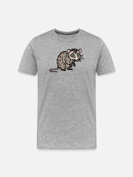 Cute, hand-drawn possum design - Men's Premium Organic T-Shirt - heather grey