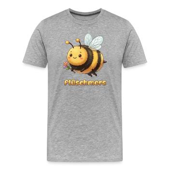 Plattdüütsch Edition: Plüschmors - Männer Premium Bio T-Shirt - Grau meliert - Vorne - Damien (186cm)