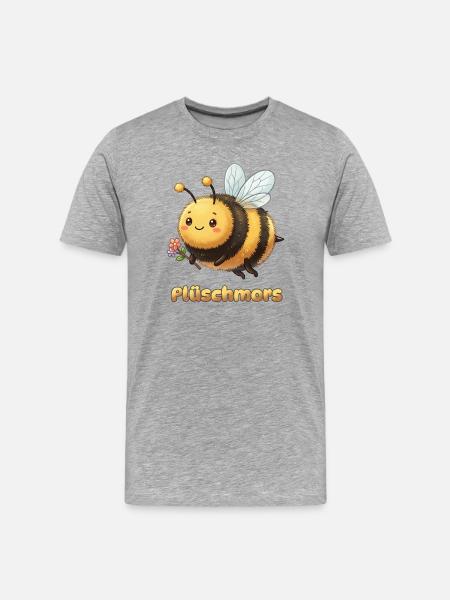 Plattdüütsch Edition: Plüschmors - Männer Premium Bio T-Shirt - Grau meliert