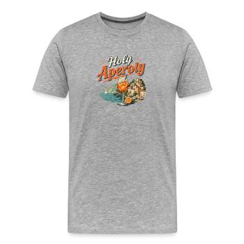 Apéritif côtier au coucher du soleil - T-shirt bio Premium Homme - gris chiné - Devant - Damien (186cm)