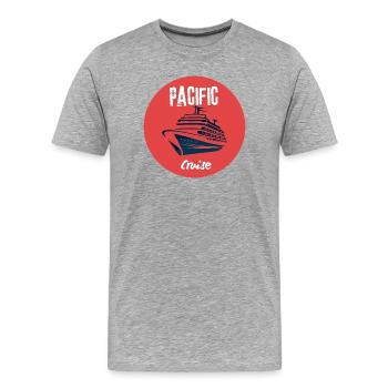 Navire rétro de croisière du Pacifique - T-shirt bio Premium Homme - gris chiné - Devant - Damien (186cm)