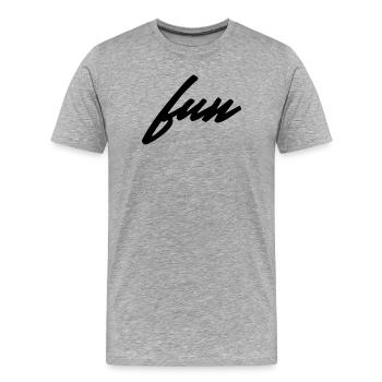 T-shirt minimaliste amusant - T-shirt bio Premium Homme - gris chiné - Devant - Damien (186cm)