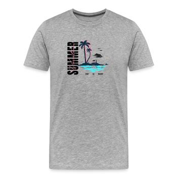 Summer - Männer Premium Bio T-Shirt - Grau meliert - Vorne - Damien (186cm)
