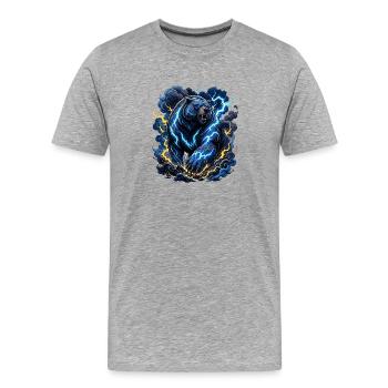 Blitzbär in the storm - Men's Premium Organic T-Shirt - heather grey - Front - Damien (186cm)