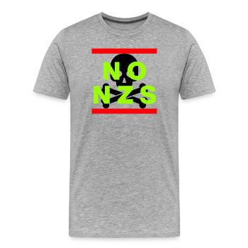 PLUS JAMAIS DE NZS ANTI-FASCISME PAS AFD GREEN - T-shirt bio Premium Homme - gris chiné - Devant - Damien (186cm)