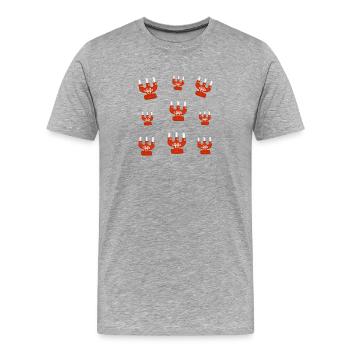 Motif de chandelier scandinave - Style Hygge - T-shirt bio Premium Homme - gris chiné - Devant - Damien (186cm)