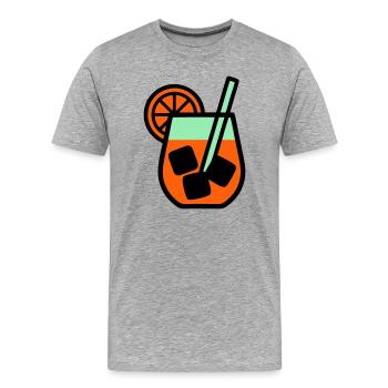Icône du cocktail d’été - T-shirt bio Premium Homme - gris chiné - Devant - Damien (186cm)