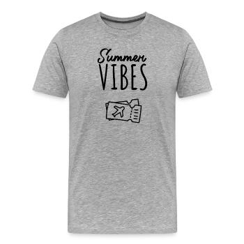 Ambiance estivale : Envie de voyager - T-shirt bio Premium Homme - gris chiné - Devant - Damien (186cm)