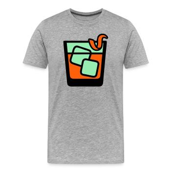 Icône du verre à whisky - T-shirt bio Premium Homme - gris chiné - Devant - Damien (186cm)