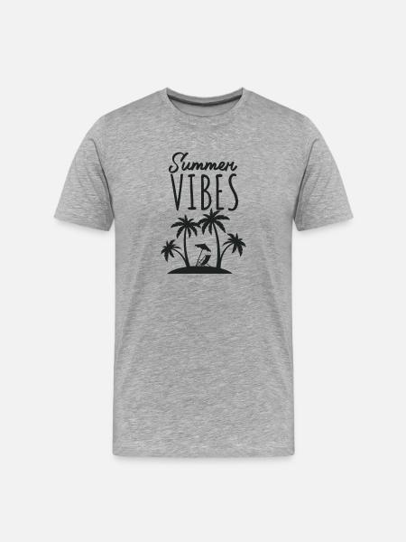 Summer Vibes Strandurlaub - Männer Premium Bio T-Shirt - Grau meliert