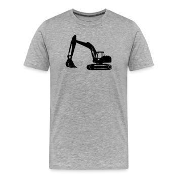 Excavatrice - T-shirt bio Premium Homme - gris chiné - Devant - Damien (186cm)