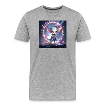 Créature de Cristal Arcanique - T-shirt bio Premium Homme - gris chiné - Devant - Damien (186cm)