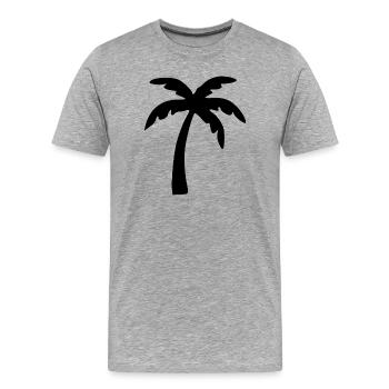 Cadeau des vacances d’été à la plage de Palm Tree - T-shirt bio Premium Homme - gris chiné - Devant - Damien (186cm)