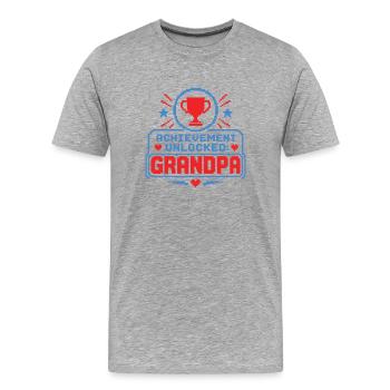 Citation de jeu de grand-père débloqué pour les succès - T-shirt bio Premium Homme - gris chiné - Devant - Damien (186cm)