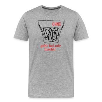Espresso - Männer Premium Bio T-Shirt - Grau meliert - Vorne - Damien (186cm)